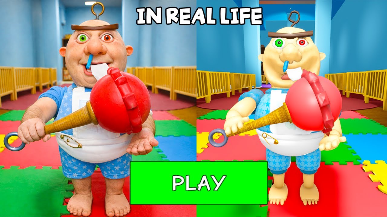 Escape from Baby Bobby Daycare in REAL LIFE! OBBY All Morphs All Bosses