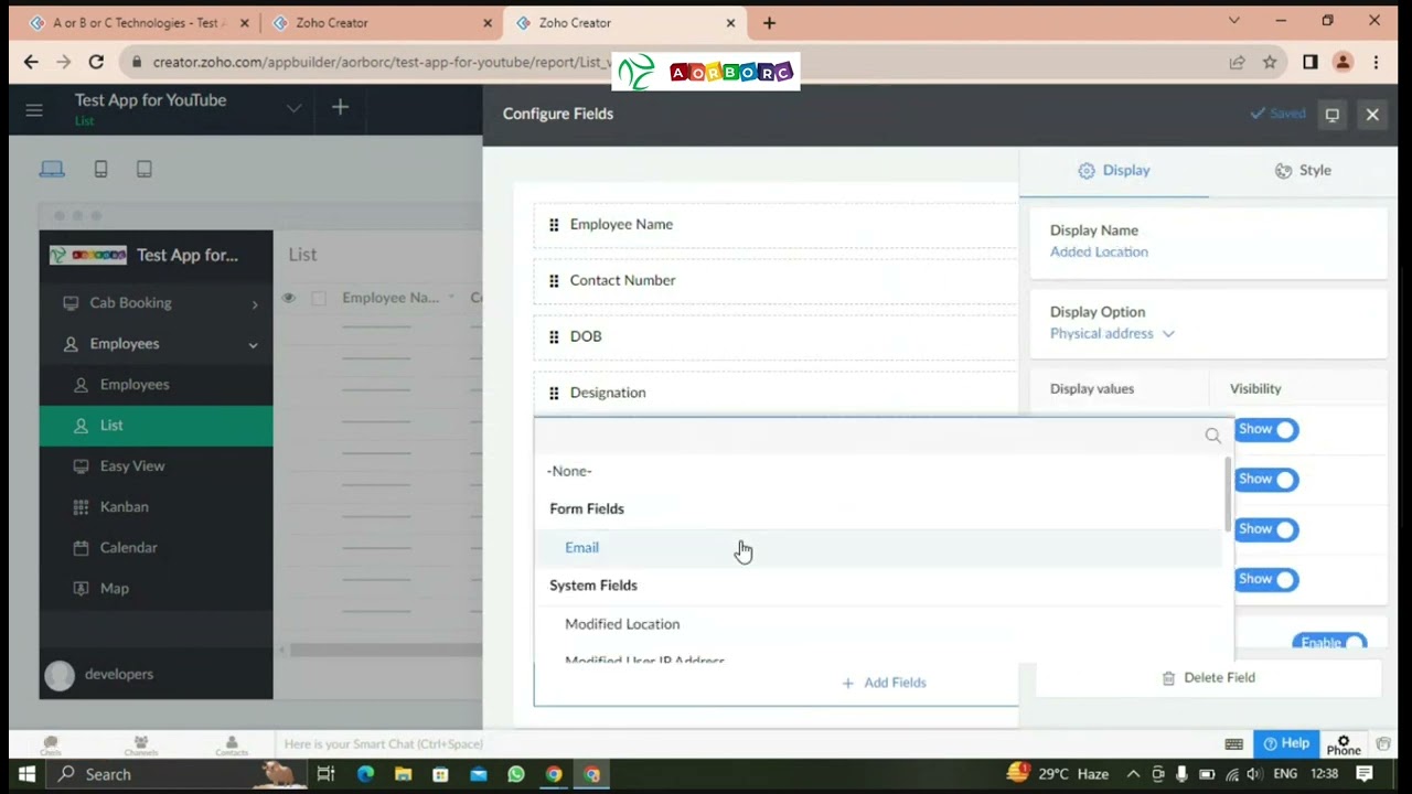 Form Properties In Zoho Creator in English