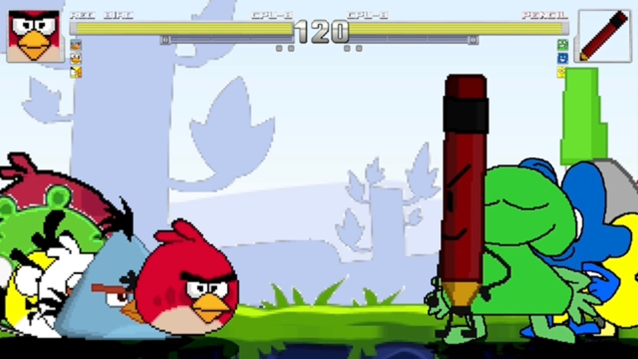 Team Angry Birds vs. Team BFDI 8v8 Absolute War (Angry Birds VS. BFDI) | M.U.G.E.N