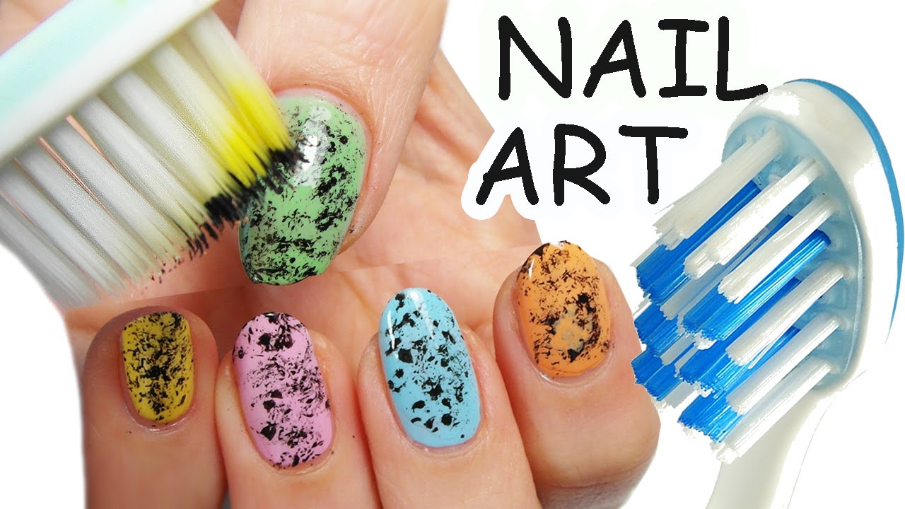 NAIL ART Facile Colorata con SPAZZOLINO da DENTI !