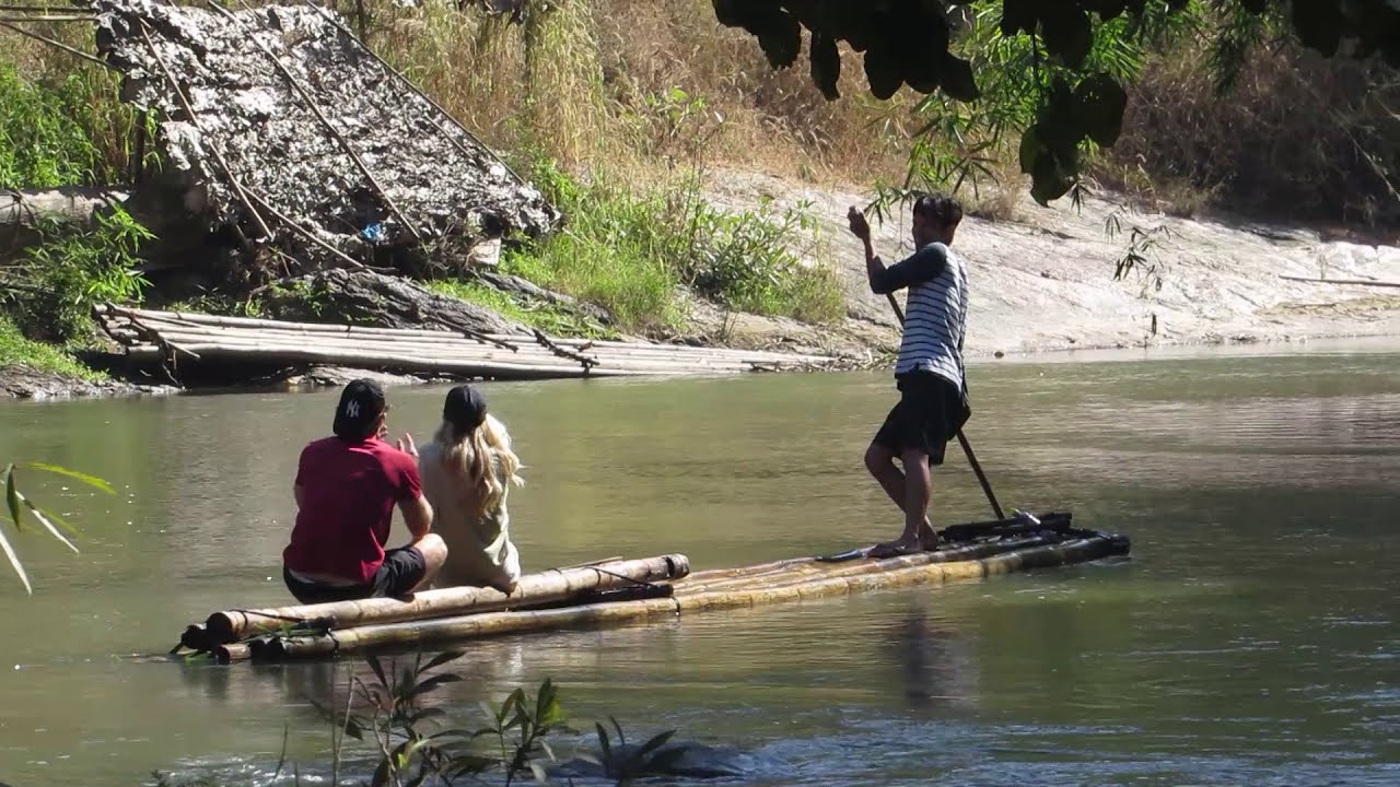 Bamboo rafting in Chiang Mai Thailand, Mae Wang River, ล่องแพแม่วาง เชียงใหม่