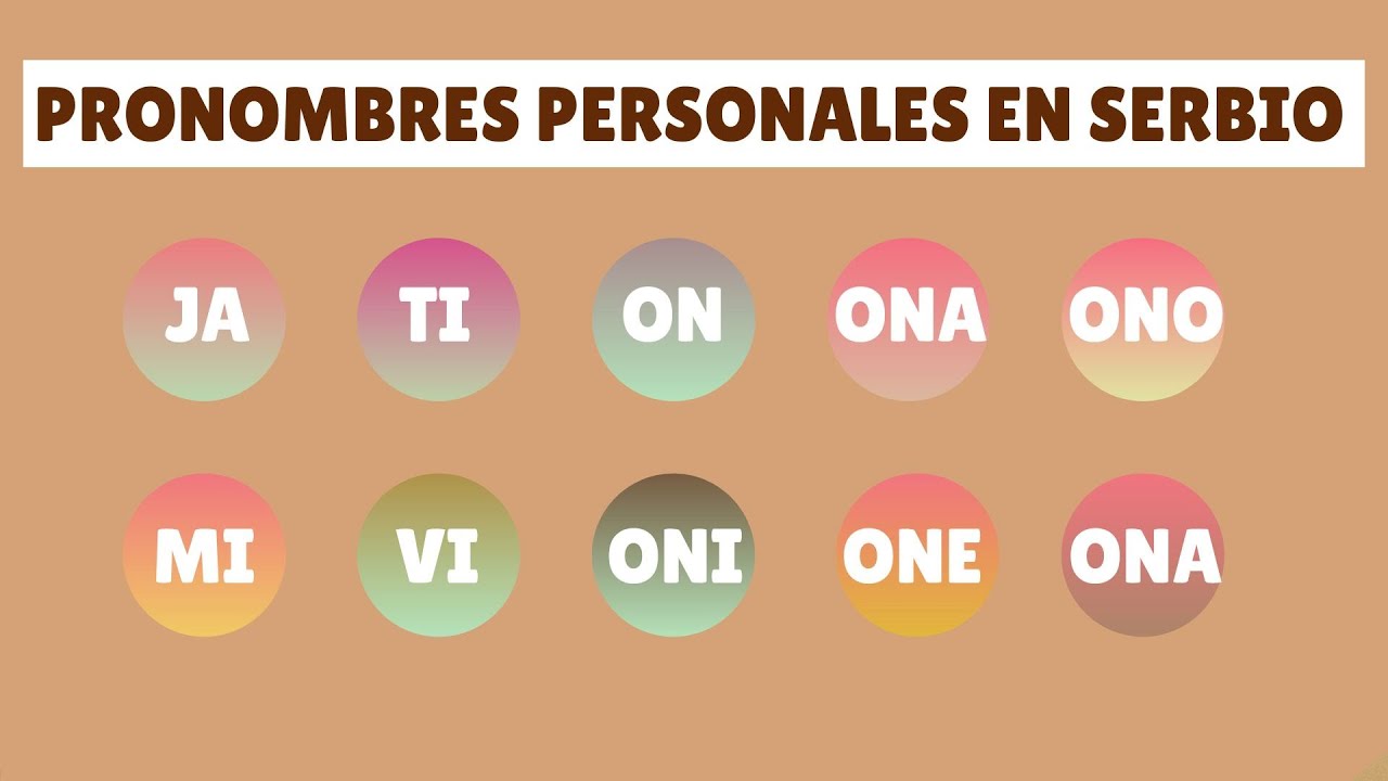 PRONOMBRES PERSONALES EN SERBIO | LIČNE ZAMENICE