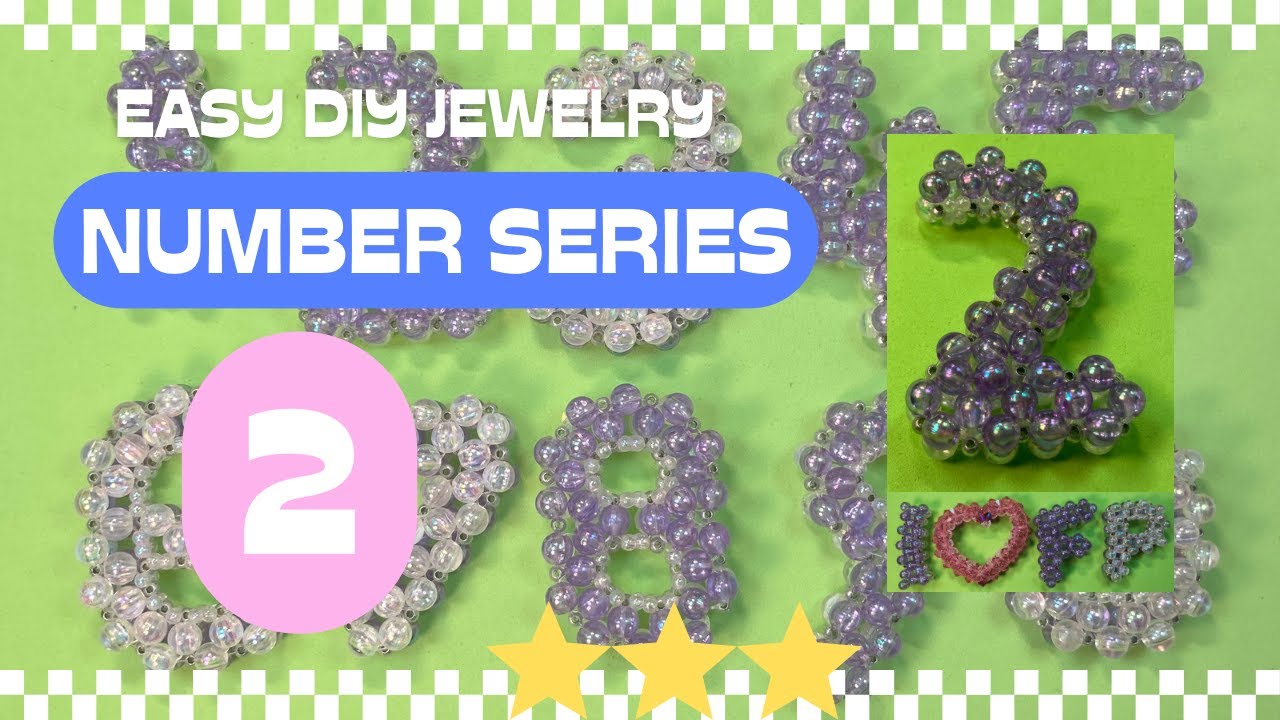 Easy DIY Jewelry: Beaded Letter and Number 2 / Beaded Number 2 /Beaded Number Series  2
