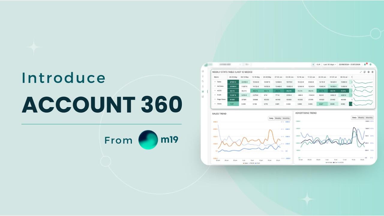 Gain visibility of Amazon stats with m19's Account 360