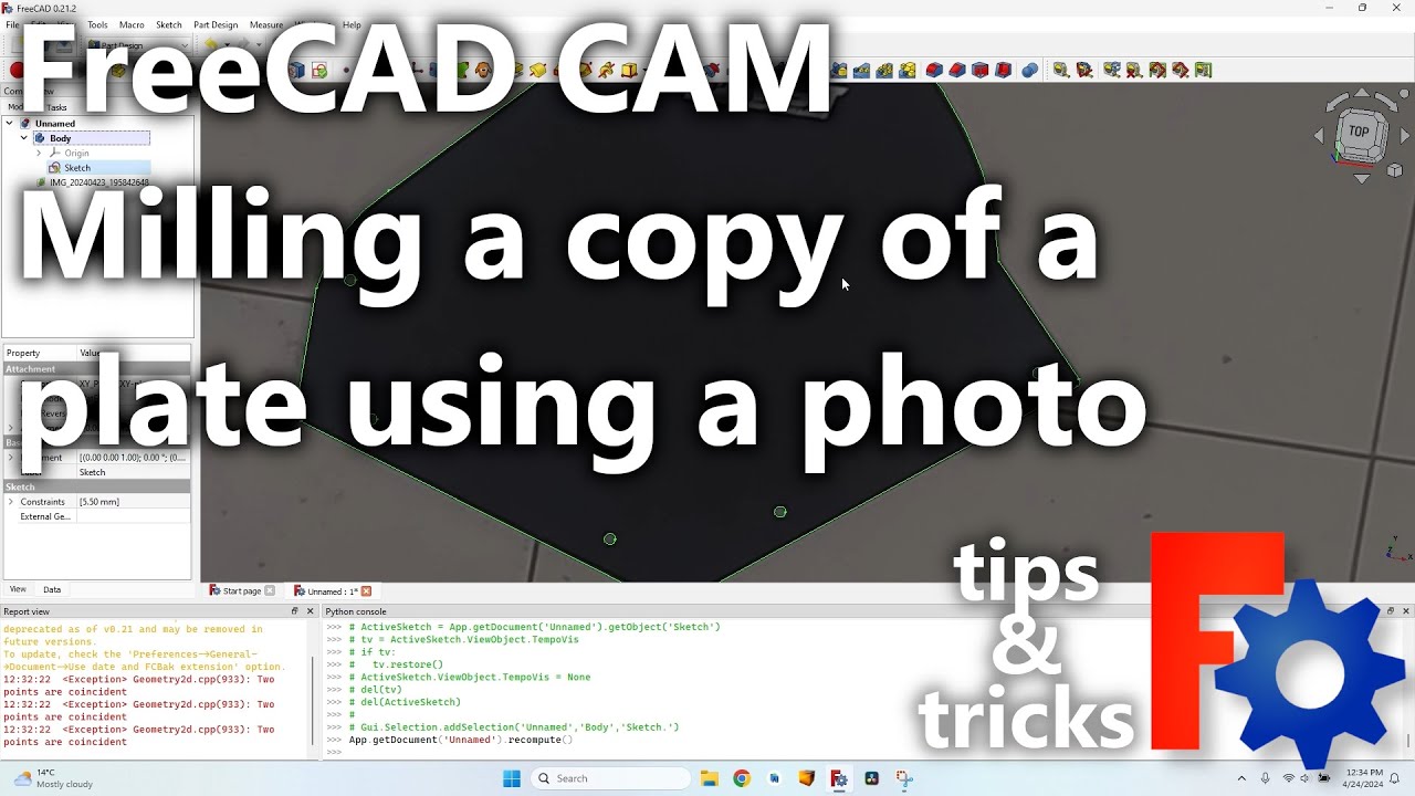 Воссоздайте деталь, используя только фотографию | FreeCAD Моделирование + CAM + ЧПУ Фрезерование