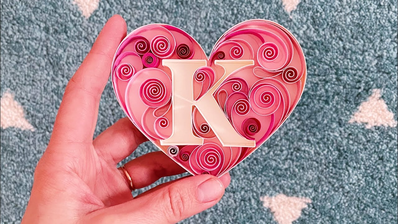 Quilled LETTER in heart - How to make  Valentines card - Love gift - Paper Art