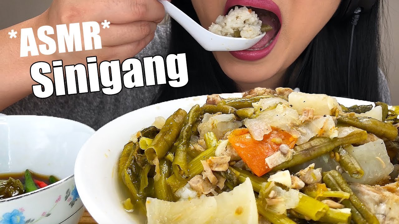 ** ASMR SINIGANG FILIPINO FOOD ** Loud Soup Slurping Eating Sounds | ASMR Phan