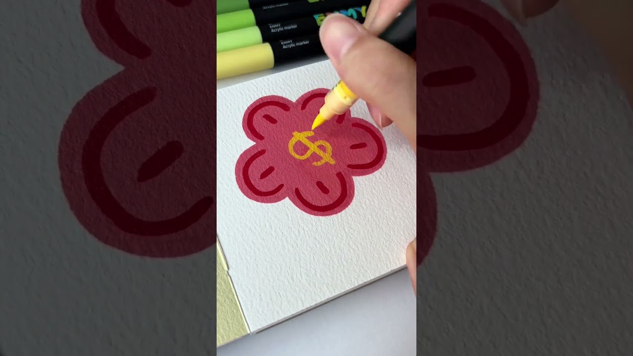 Simple Method to Draw A Money  Flower#SimpleSketching#ImmersiveDrawing#AcrylicMarkerArt