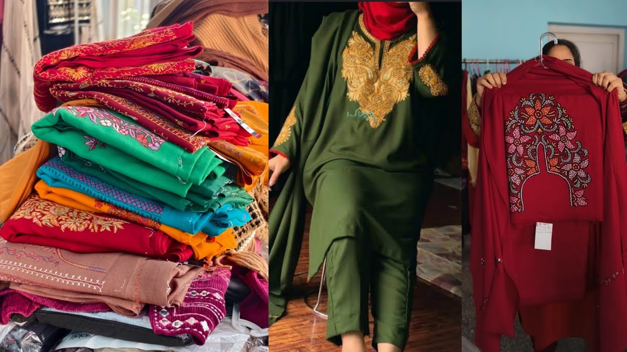 Original Kashmiri Botta Tilla Pherans ,Perium Hand Sozni Suits at Wholesale price|| Kashmiri Article
