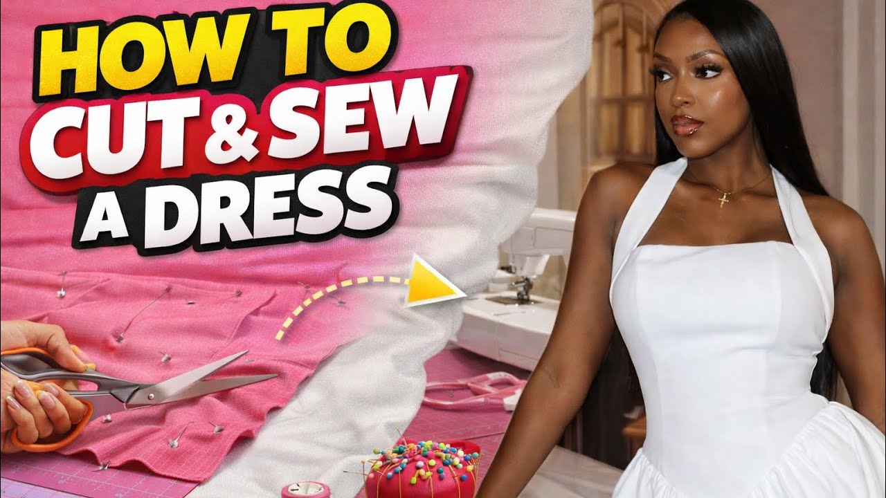 How to cut and sew this trendy dress . Beginner friendly 