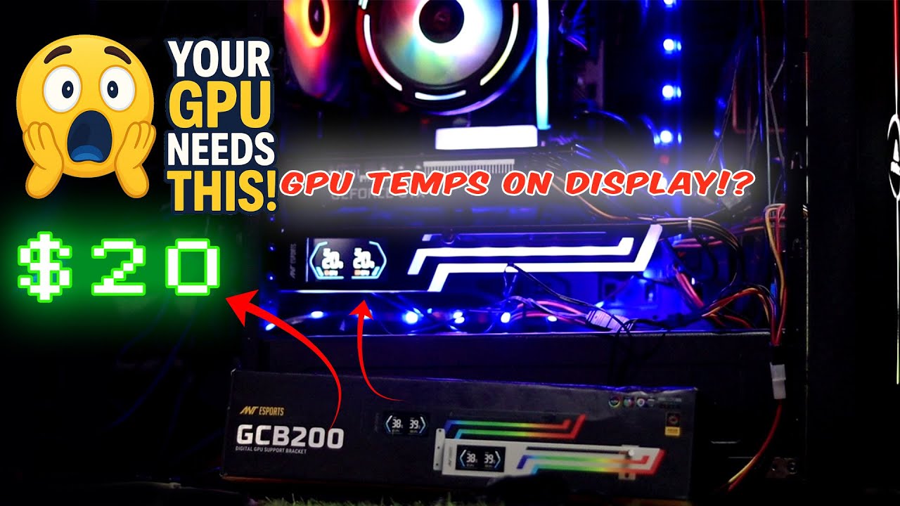 Ant Esports GCB200 ARGB GPU Holder & Anti Sag Bracket Unboxing + Setup  Temp Display & RGB Glow Up!
