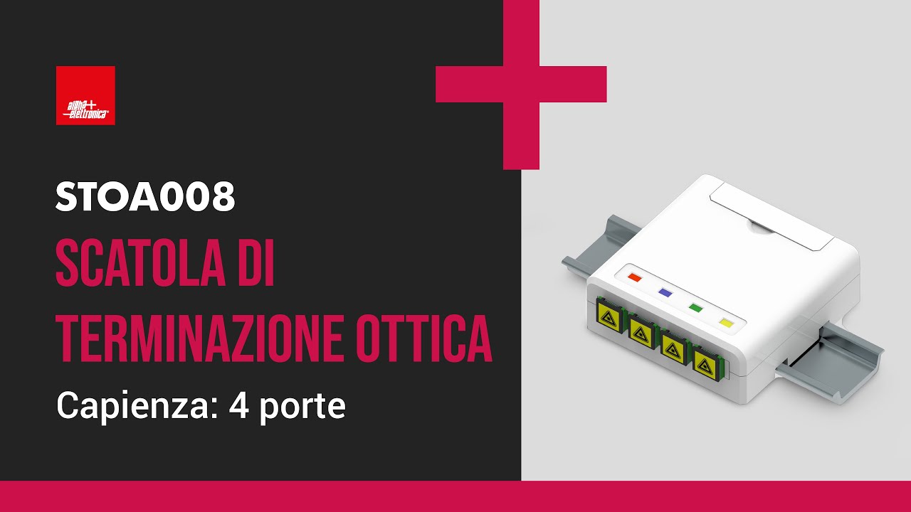 Scatola di Terminazione Ottica di Appartamento - 4 porte con portagiunti - STOA008
