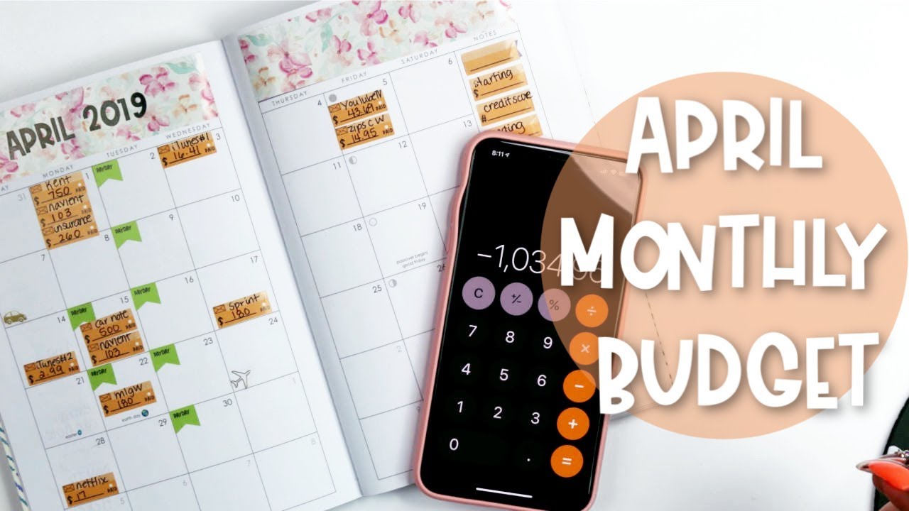 Budget With Me : April Monthly Budget 2019 | Erin Condren Petite Monthly Planner