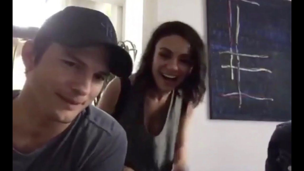 Mila Kunis and Ashton Kutcher - Facebook live 2017