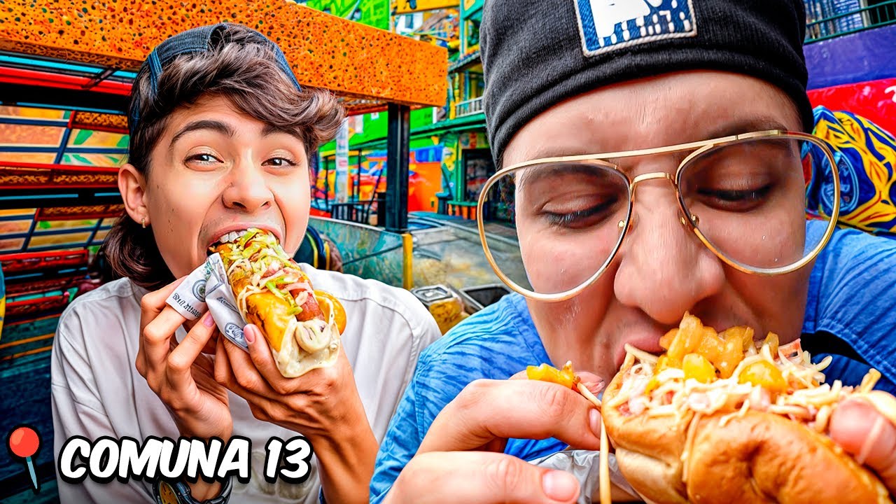 PROBÉ TODA LA COMIDA CALLEJERA DE LA COMUNA 13😱 ft ANDY Y HITBOY