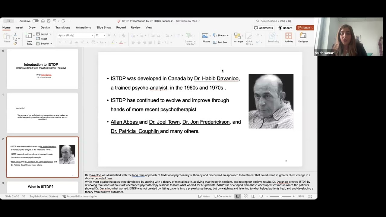 Ottawa River Grand Rounds with Dr. Haleh Sanaei on ISTDP