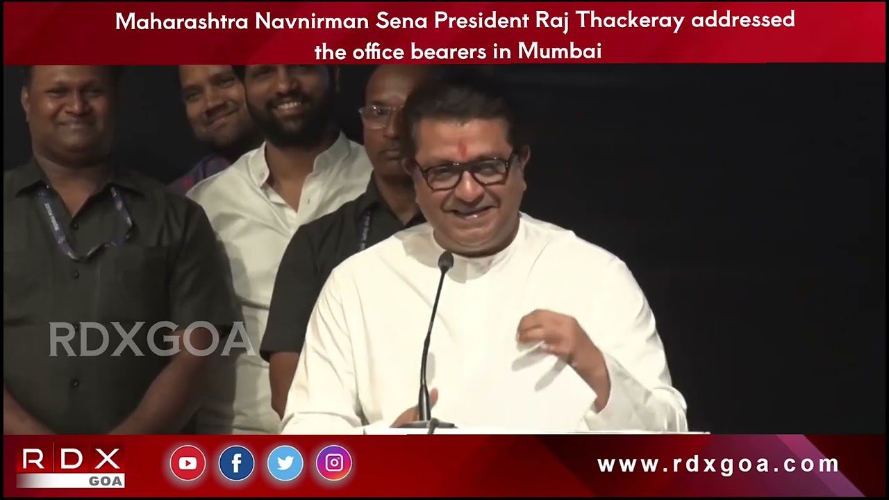Maharashtra Navnirman Sena President Raj Thackeray addressed the office bearers in Mumbai