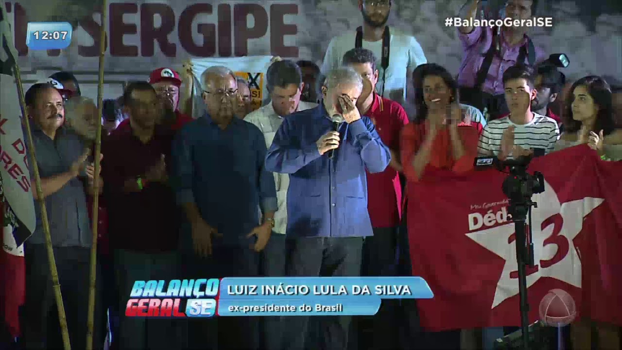 Em passagem por Estância, ex-presidente chora ao falar do companheiro Marcelo Déda - BALANÇO GERAL