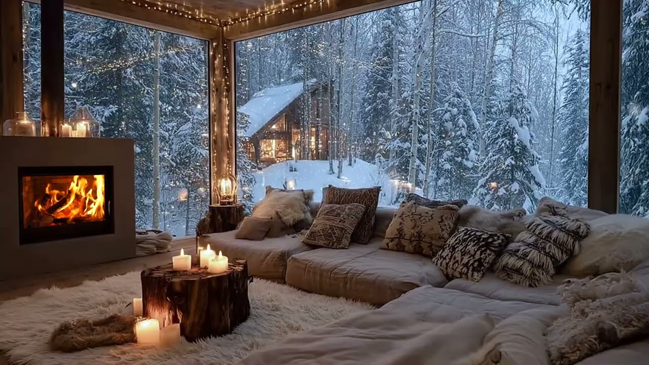 Gentle Piano on a Snowy Evening ❄️ Soft Candlelight Atmosphere for Mental Clarity and Calm