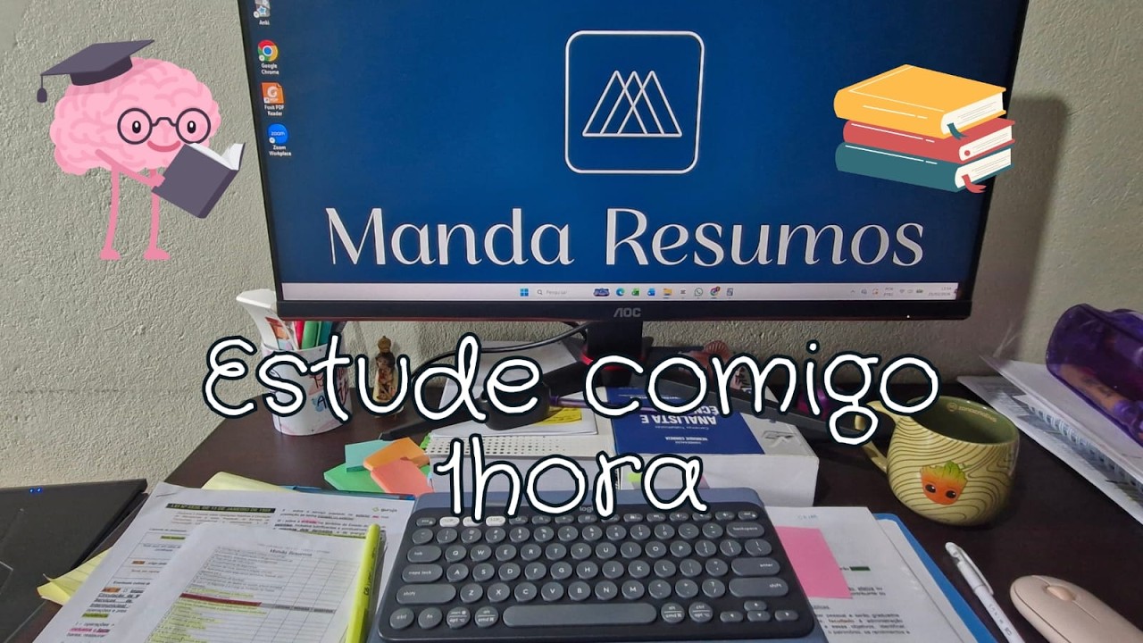 ESTUDE COMIGO por 1 HORA ⏱️ | Foco Total para Concursos (cronômetro + som ambiente)