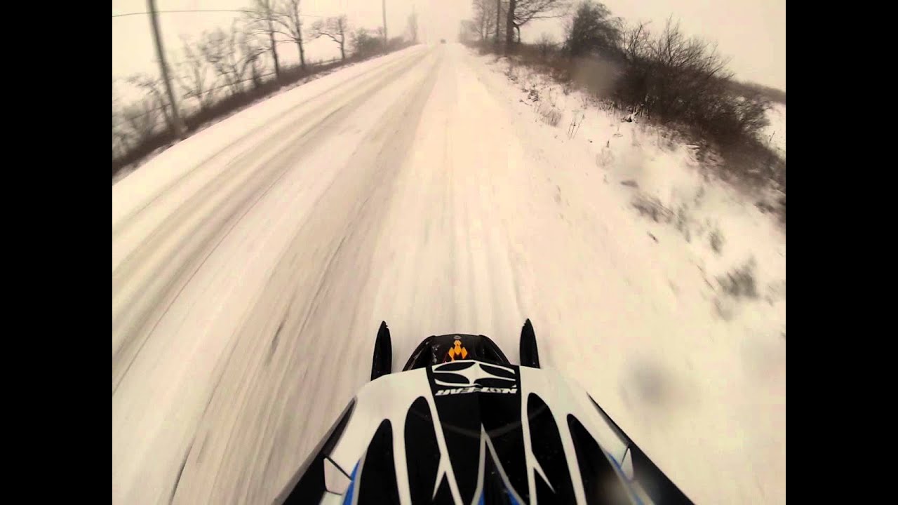 Snowmobiling to school