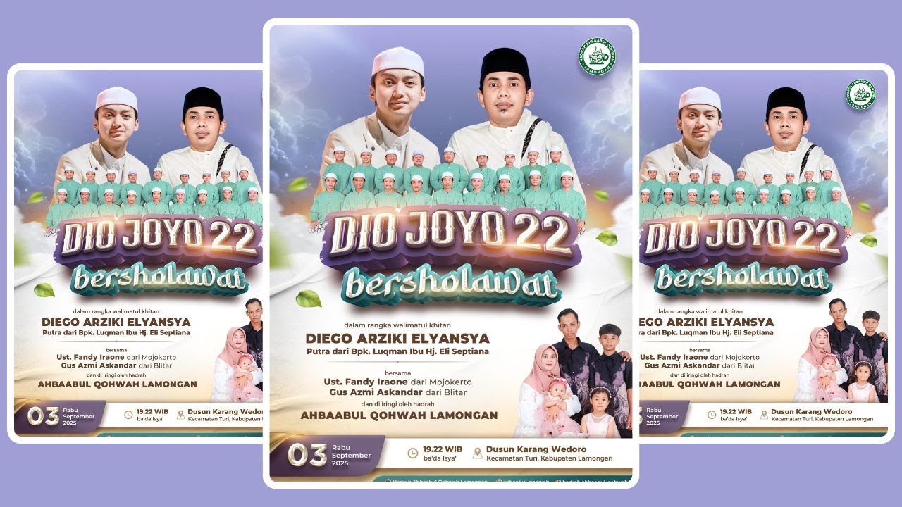 DIO JOYO 22 BERSHOLAWAT BERSAMA GUS AZMI & UST. FANDY IRAONE HADRAH AHBAABUL QOHWAH LAMONGAN