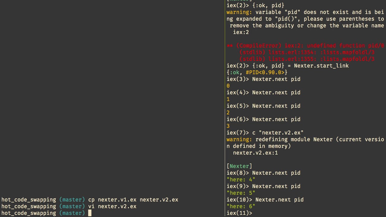Hot code swapping in Elixir