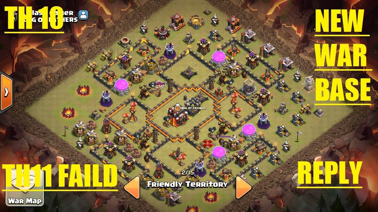 COC TH10 WAR BASE 2018 !! ANTI LAVA LOON !! BOWLER !! DRAGON !! REPLY PROOF !! CLASH OF CLAN,