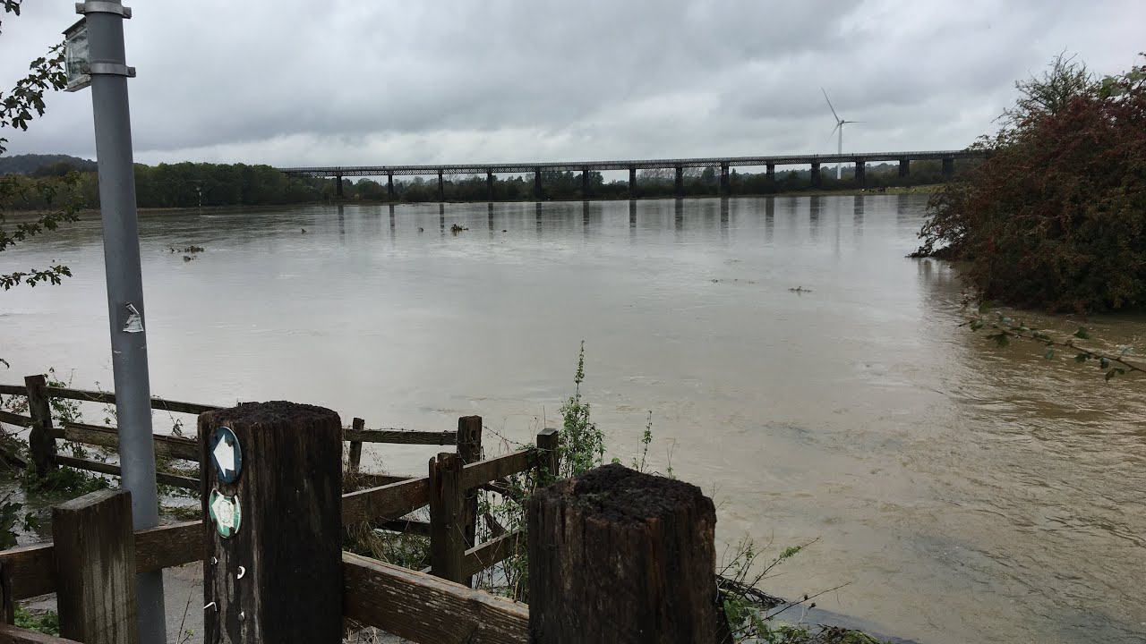 River Erewash Flood, Bennerley Viaduct October 2023