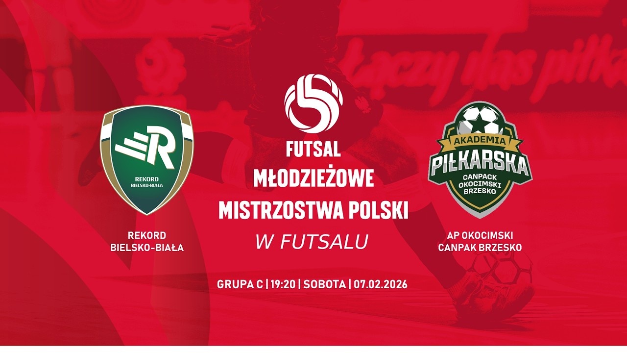 Skr&oacute;t meczu: Rekord Bielsko-Biała - Canpack Okocimski Brzesko | MMP w Futsalu U17 Bielsko-Biała 2026