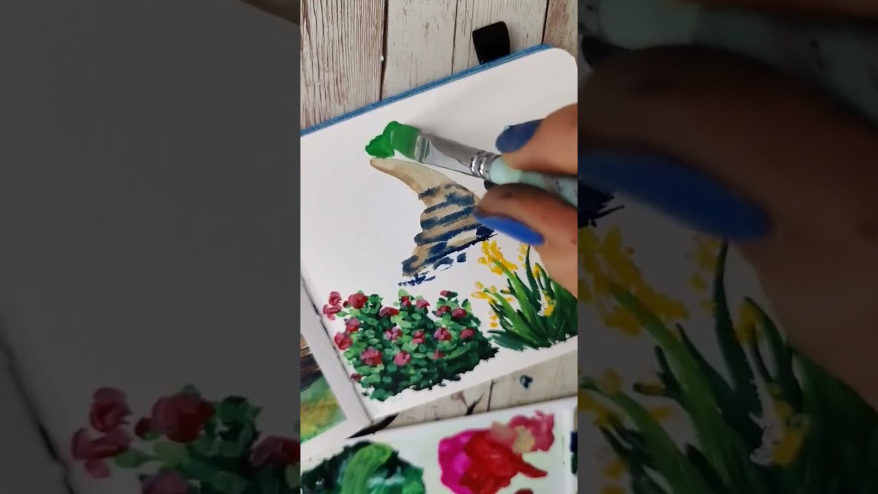 Continuing the lessons in bushes from @dhanishageerdharry #learngouache  #gouache #bushes