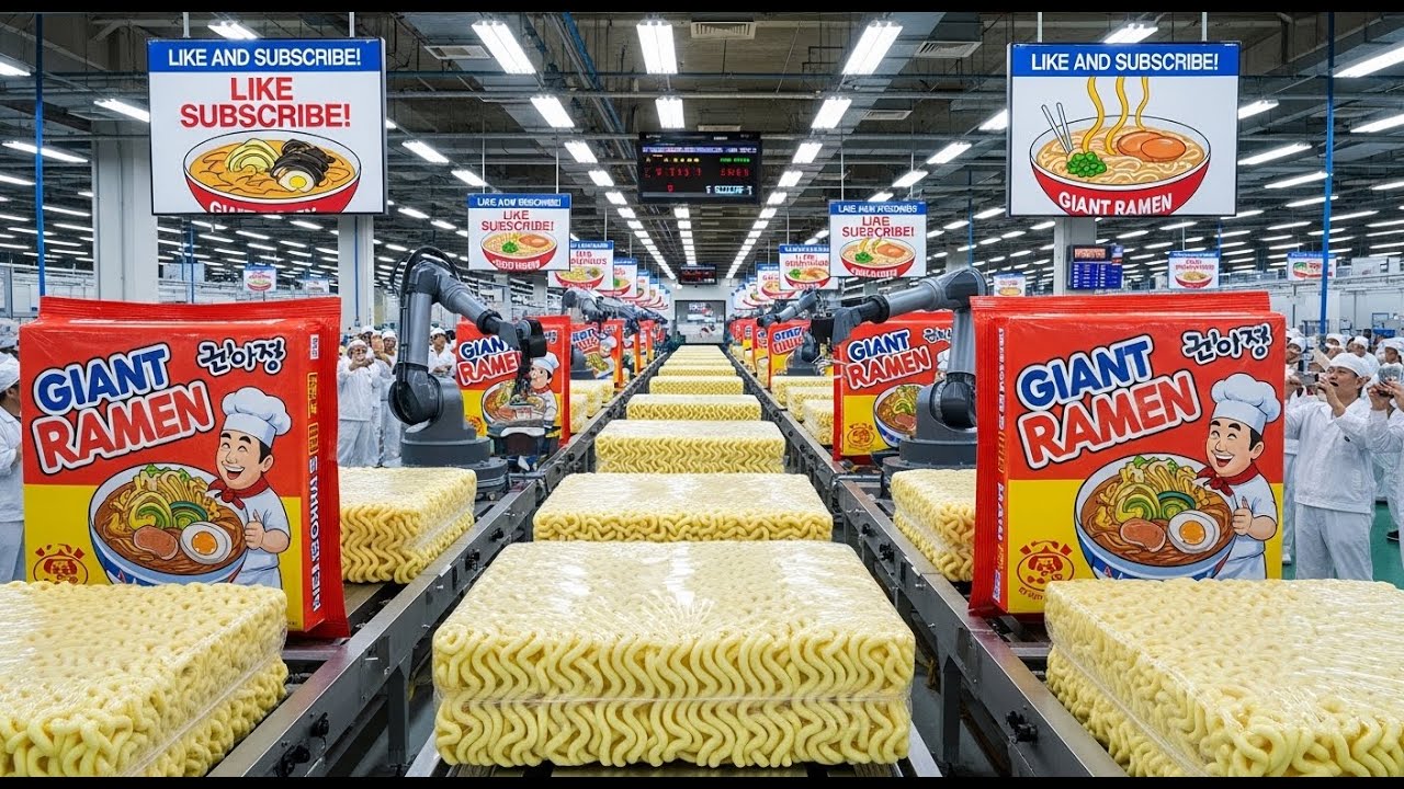 Inside the Factory: How to Create the Soul of the Famous Korean instant Ramen Noodles (Full Process)