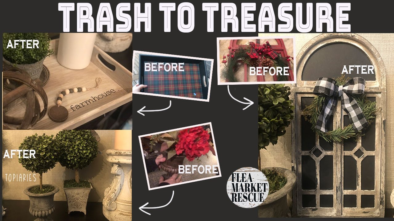 TRASH TO TREASURE DIY FARMHOUSE DECOR-THRIFT STORE MAKEOVERS-UPCYCLING THRIFT STORE FINDS