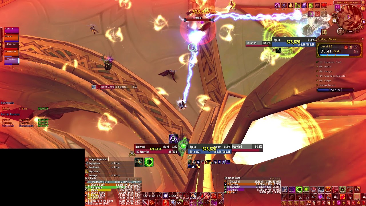 HoV+23 - Raging, Necrotic, Tyrannical (7.3.5) Fury Warrior PoV