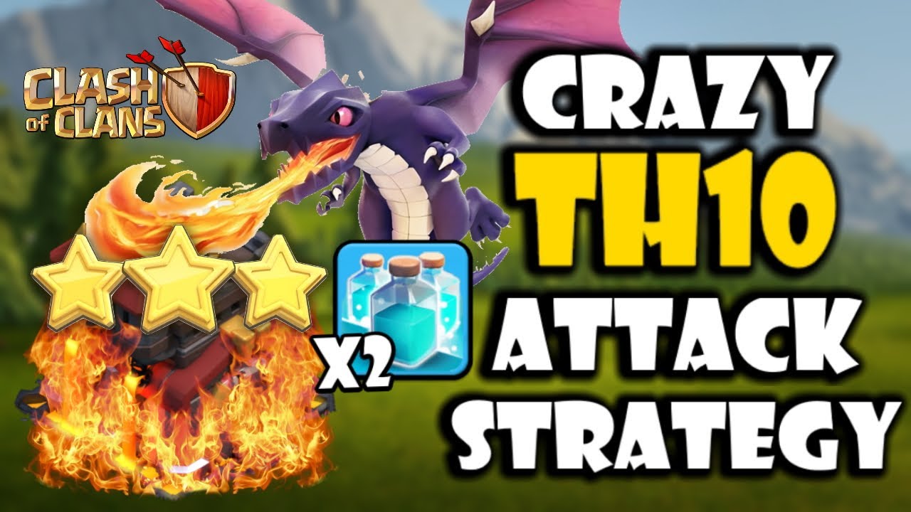 THIS TH10 STRATEGY IS CRAZY!!! TH10 Battle Blimp Dragon Attack | Best TH10 COC Attack Strategies