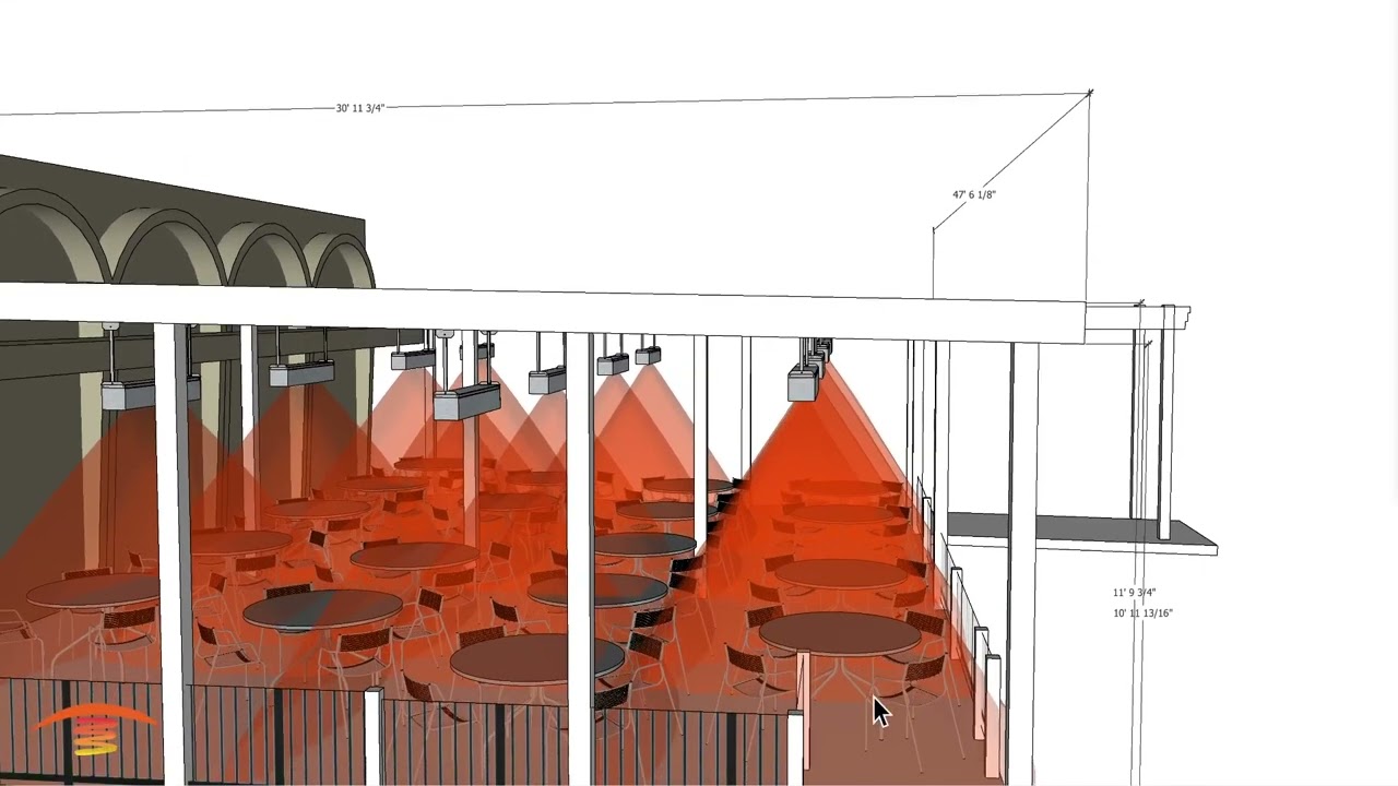 Using Gas Infrared Dynamics Sunpak TSH or S34 to Keep Your Resturant Guest Comfortable
