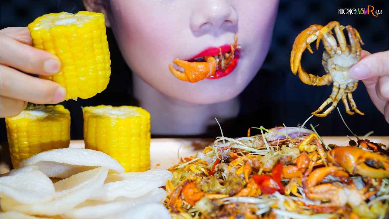 Huong ASMR - Deep Fried CRABS 바삭한 게 (EXTREME CRUNCH EATING SOUNDS) No Talking
