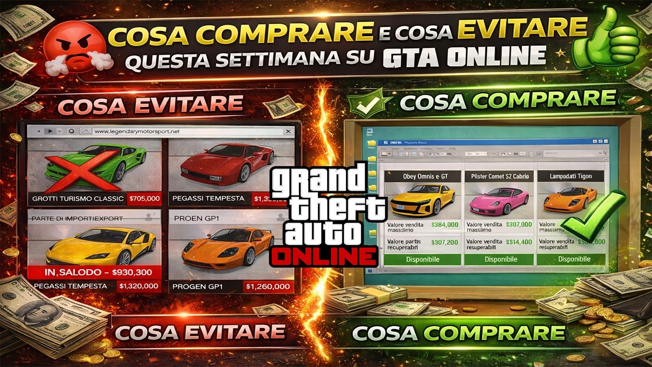 COSA COMPRARE E COSA EVITARE QUESTA SETTIMANA SU GTA ONLINE NEL NUOVO AGGIORNAMENTO SETTIMANALE