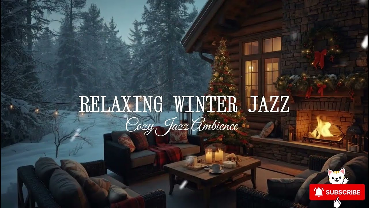 Warm Winter Night with Relaxing Jazz Instrumental Music ⛄ Coffee Shop Ambience & Smooth Jazz Music