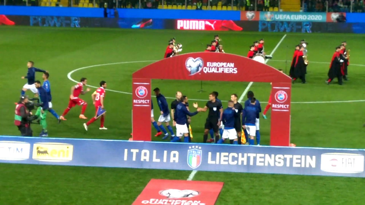 Euro 2020, Italia-Liechtenstein allo Stadio Tardini - Ingresso in campo e Inni Nazionali