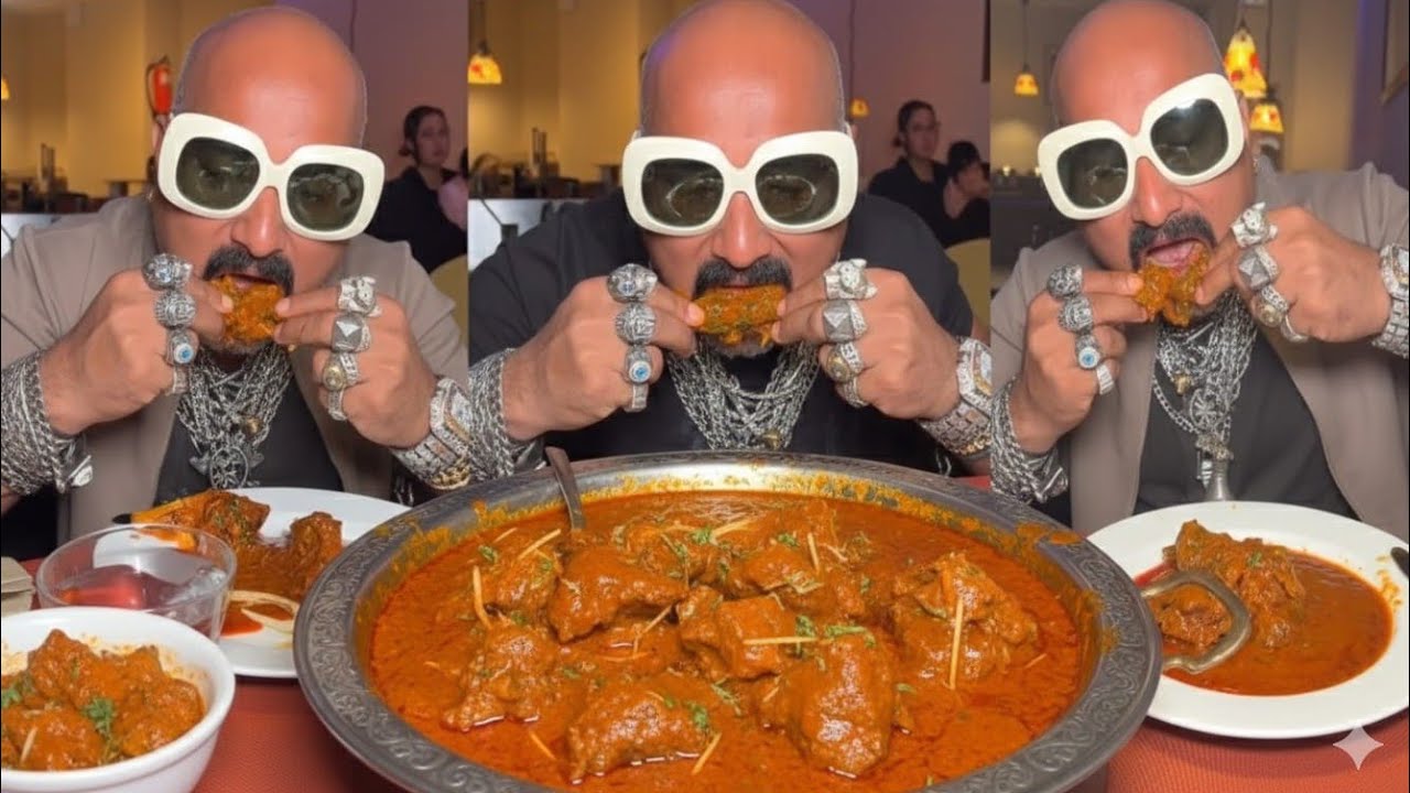 Bodybuilder ne mutton roganjosh butter chicken curry family ke sath jabardast khana hotel mein khaya