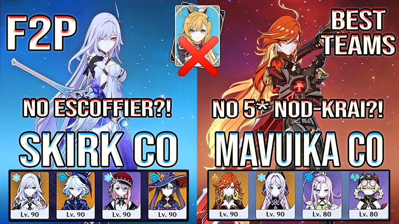 🔥 Best Teams?! F2P Skirk (No Escoffier) & Mavuika DESTROY Spiral Abyss 12 | Genshin Impact