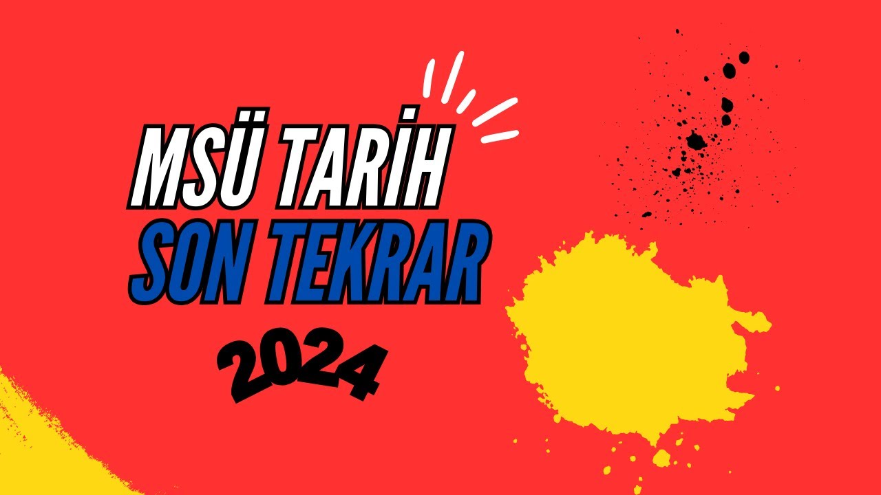 2024 | MSÜ Tarih Full Tekrar | Ali Gürbüz | Milli Savunma Üniversitesine Hazırlık