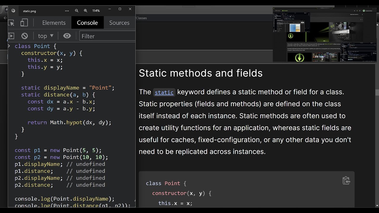 Static Methods and Fields, Field Declarations, and Private Class Features.