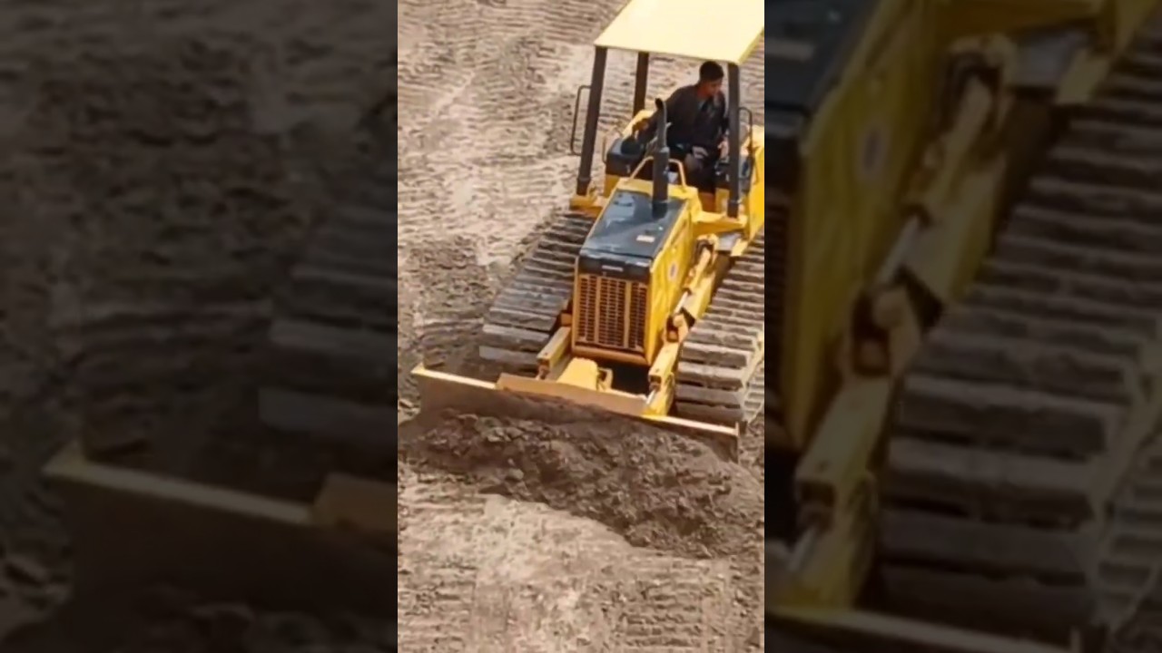 Leveling the ground with a bulldozer #bulldozer #building