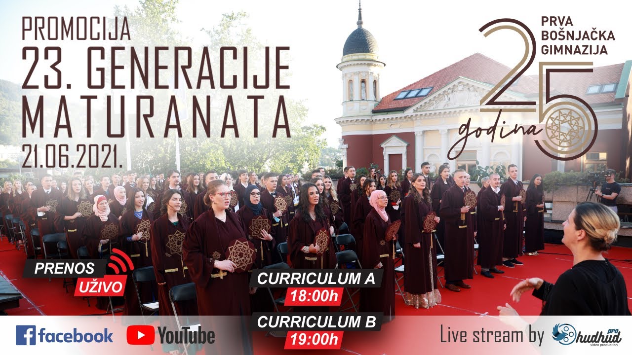 Promocija 23. generacije maturanata | Prva bošnjačka gimnazija Sarajevo