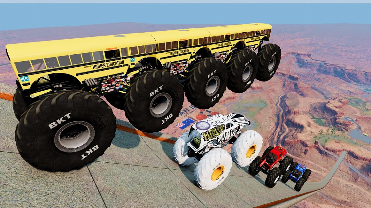Giant Monster Truck Eater - Epic Stunts & Destruction | BeamNG Drive