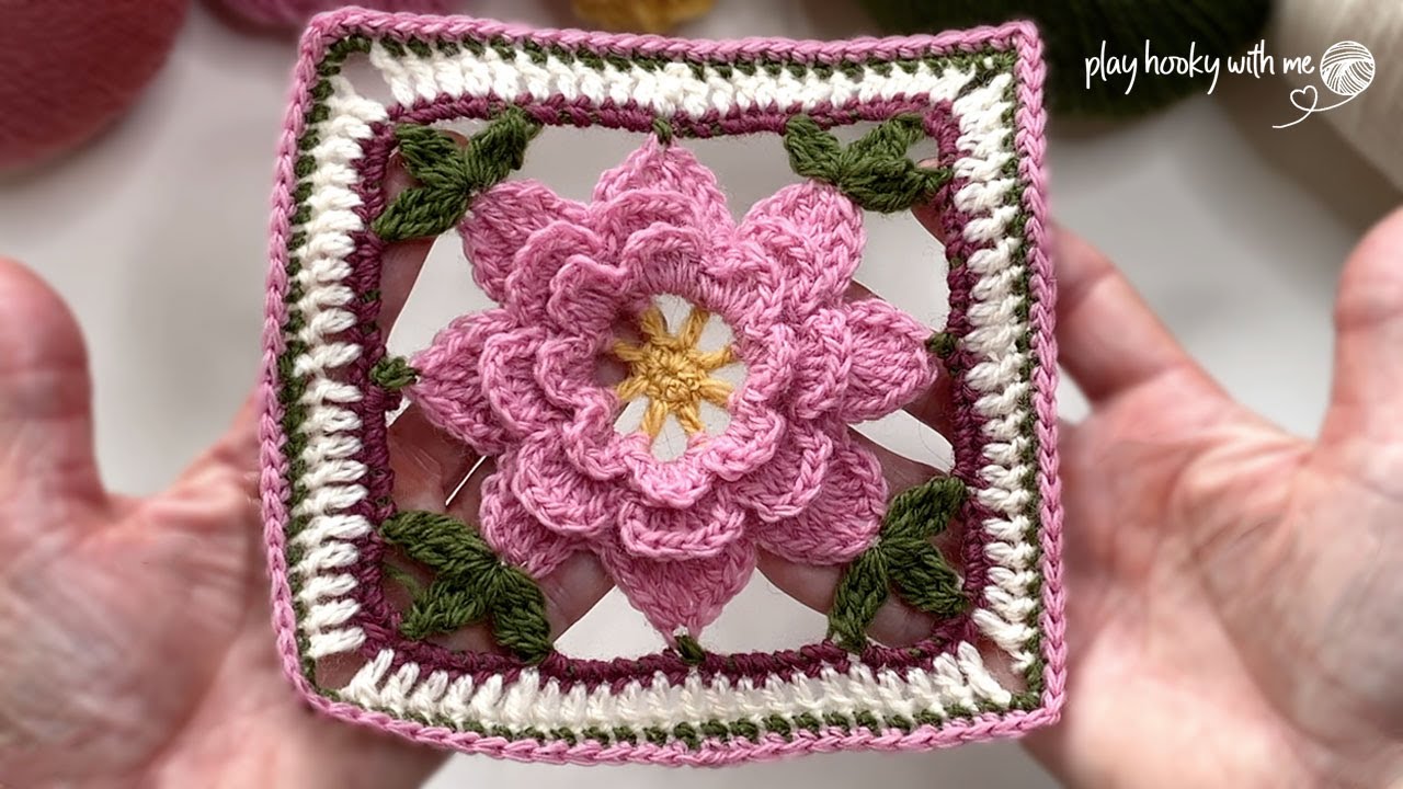 Make This Beautiful 3D Floral Granny Square 🌸 🧶🤩