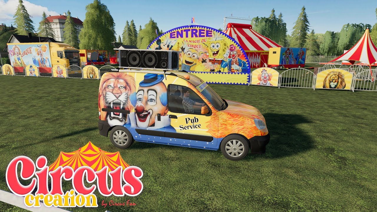 {cirque fs19} partie:1 Démontage du Cirque Nouvelle barrière nouvelle tente nouvelle Voiture pub🎪🐪 🦁