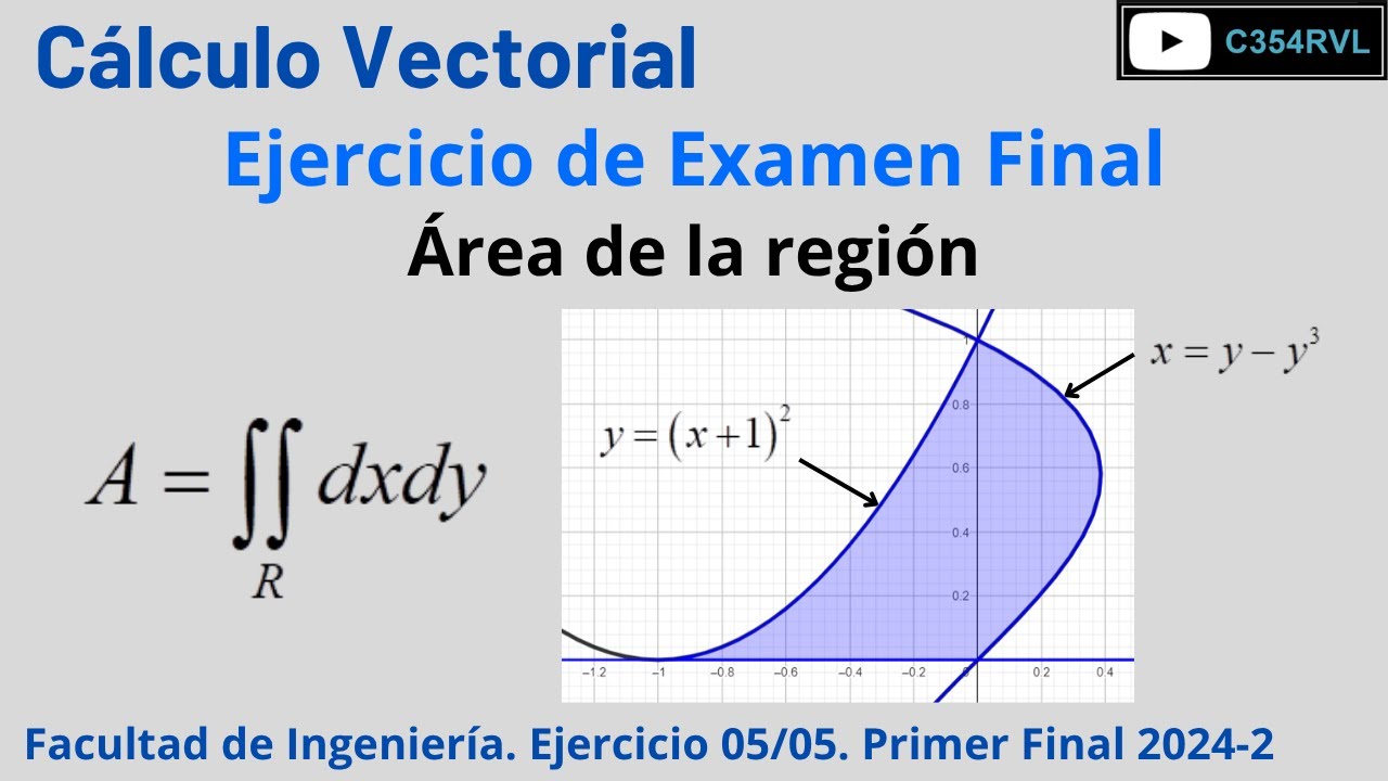 CV. Primer Examen Final 2024-2. Área de la región. Ejercicio 05/05